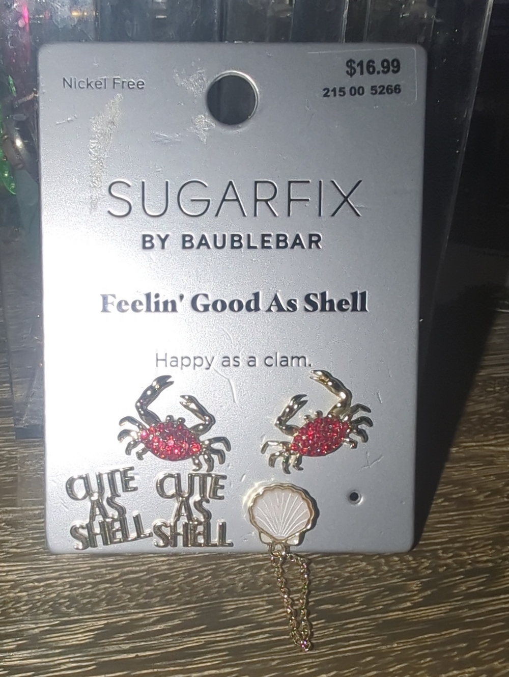 Sugarfix by BaubleBar Crab & Shell Earring Set - Red and Gold